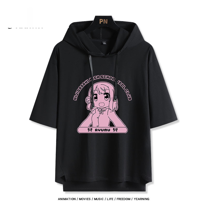 LoveLive 虹咲 虹四格動畫  連帽短袖T恤-GOODTOYSTUDIO