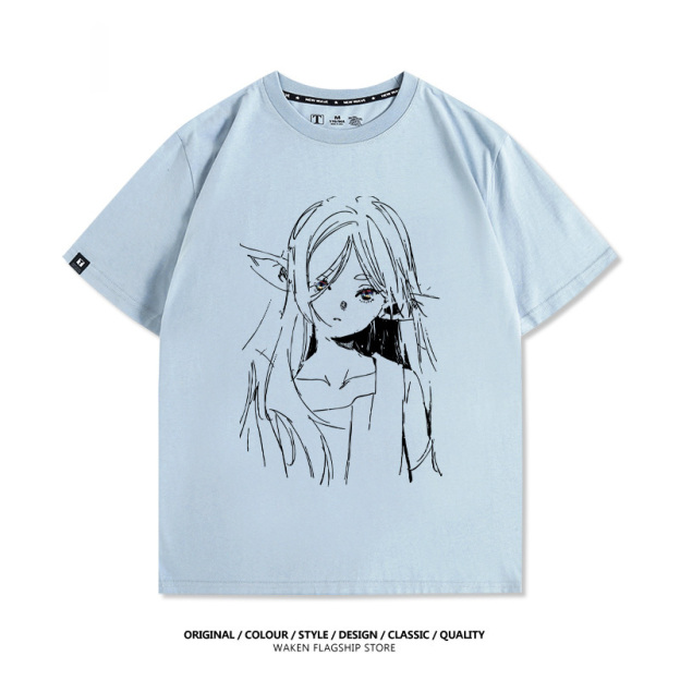 葬送的芙莉蓮 動漫線條 印花T恤-GOODTOYSTUDIO