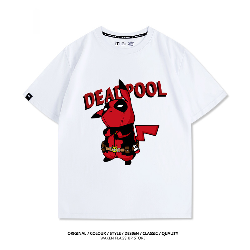 皮卡丘死侍X寶可夢 印花T恤-GOODTOYSTUDIO