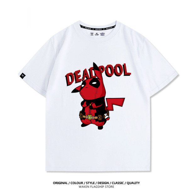 皮卡丘死侍X寶可夢 印花T恤-GOODTOYSTUDIO