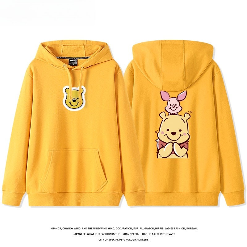 小熊維尼 聯名衛衣2025秋冬新款 親子情侶裝連帽衛衣