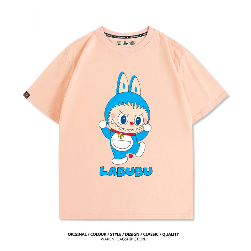 LabubuX哆啦A夢 印花T恤-GOODTOYSTUDIO