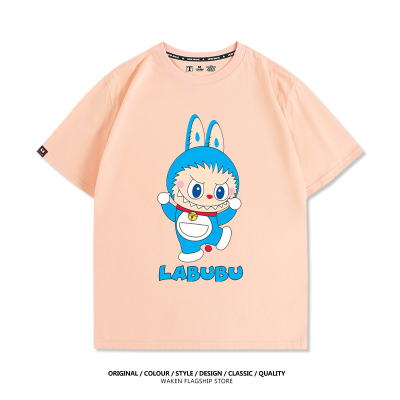 LabubuX哆啦A夢 印花T恤-GOODTOYSTUDIO