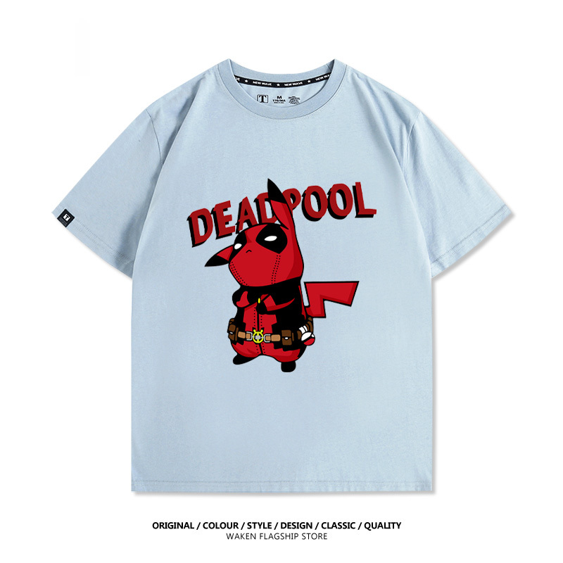 皮卡丘死侍X寶可夢 印花T恤-GOODTOYSTUDIO