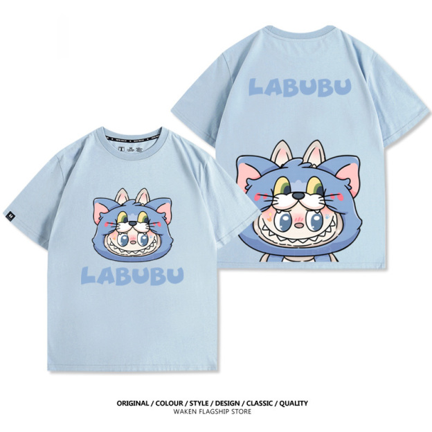 LabubuX湯姆貓與傑利鼠 印花T恤-GOODTOYSTUDIO