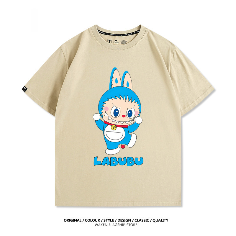 LabubuX哆啦A夢 印花T恤-GOODTOYSTUDIO