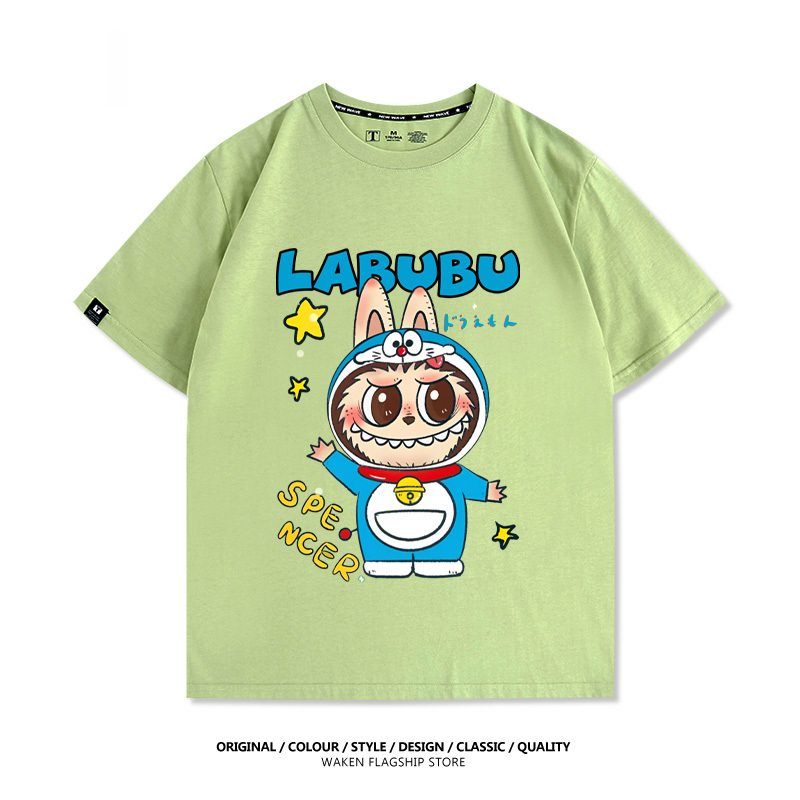 LabubuX哆啦A夢 印花T恤-GOODTOYSTUDIO