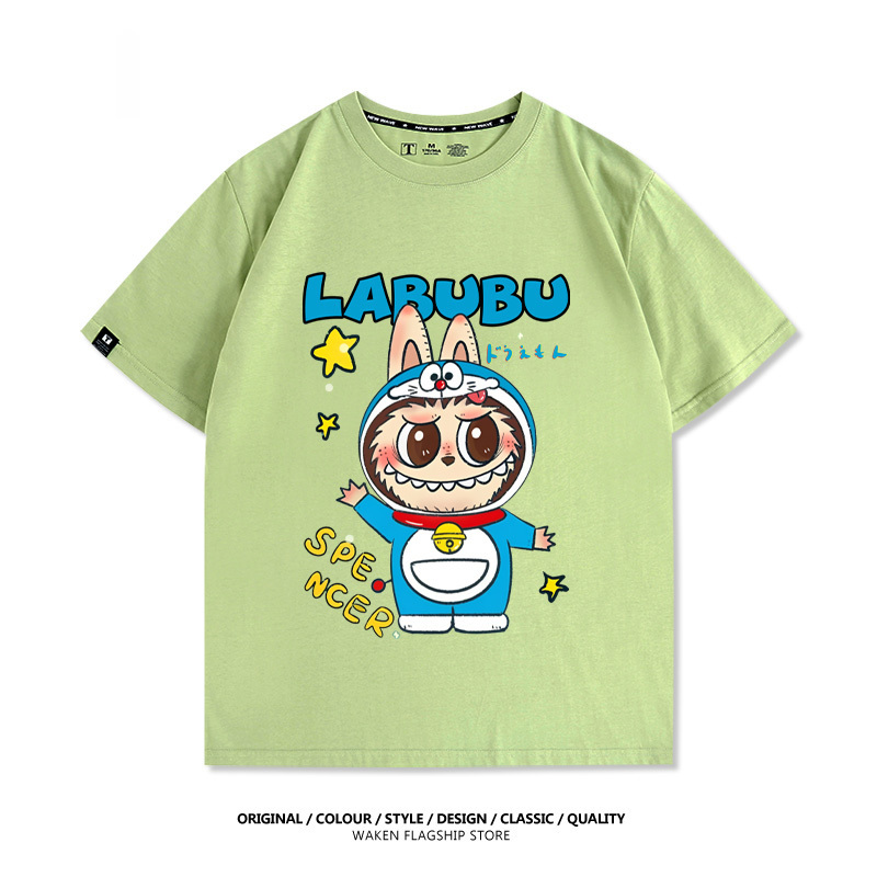 LabubuX哆啦A夢 印花T恤-GOODTOYSTUDIO