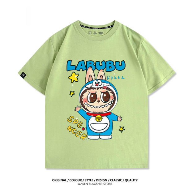 LabubuX哆啦A夢 印花T恤-GOODTOYSTUDIO