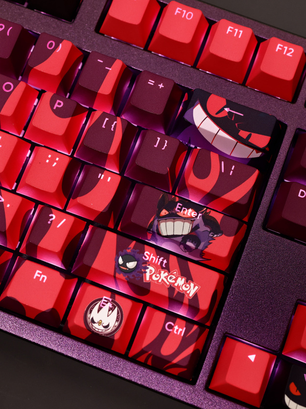精靈寶可夢耿鬼透光RGB108鍵標準配列衛星軸鍵帽-GOODTOYSTUDIO
