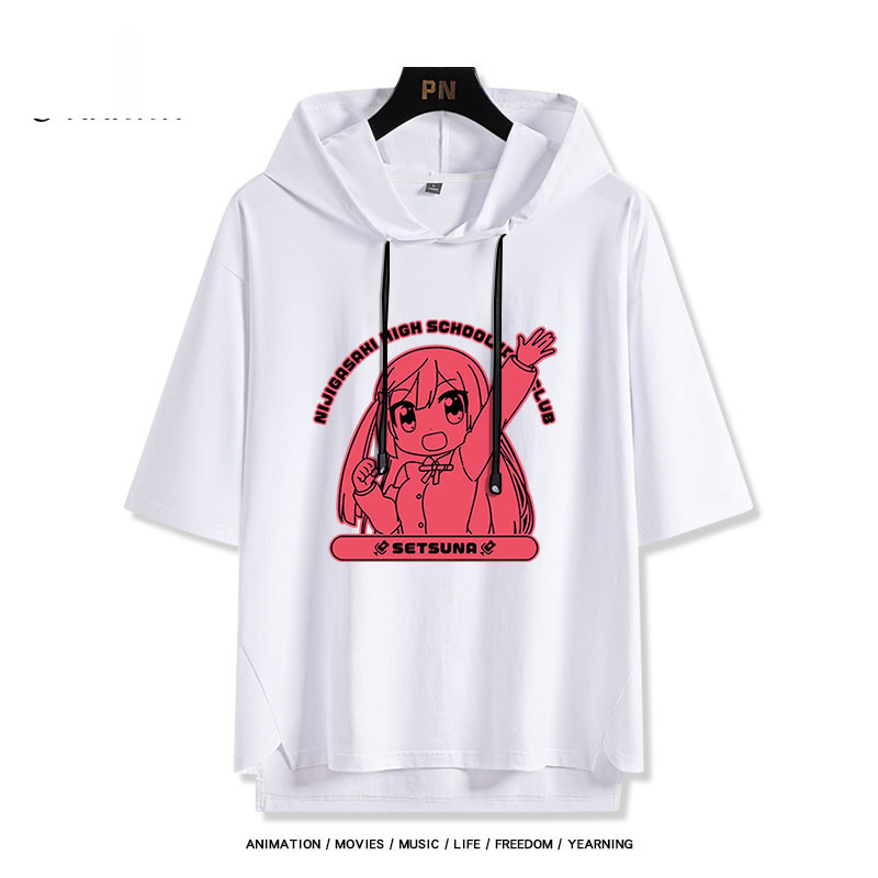 LoveLive 虹咲 虹四格動畫  連帽短袖T恤-GOODTOYSTUDIO