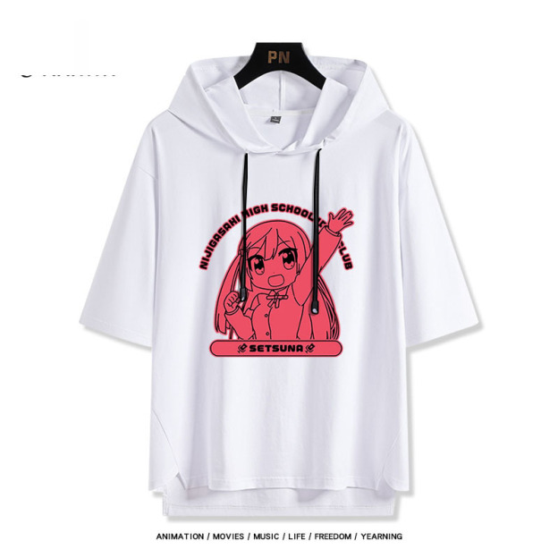 LoveLive 虹咲 虹四格動畫  連帽短袖T恤-GOODTOYSTUDIO