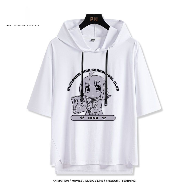 LoveLive 虹咲 虹四格動畫  連帽短袖T恤-GOODTOYSTUDIO