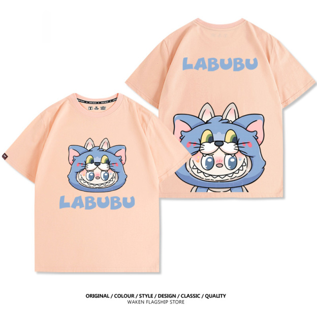 LabubuX湯姆貓與傑利鼠 印花T恤-GOODTOYSTUDIO