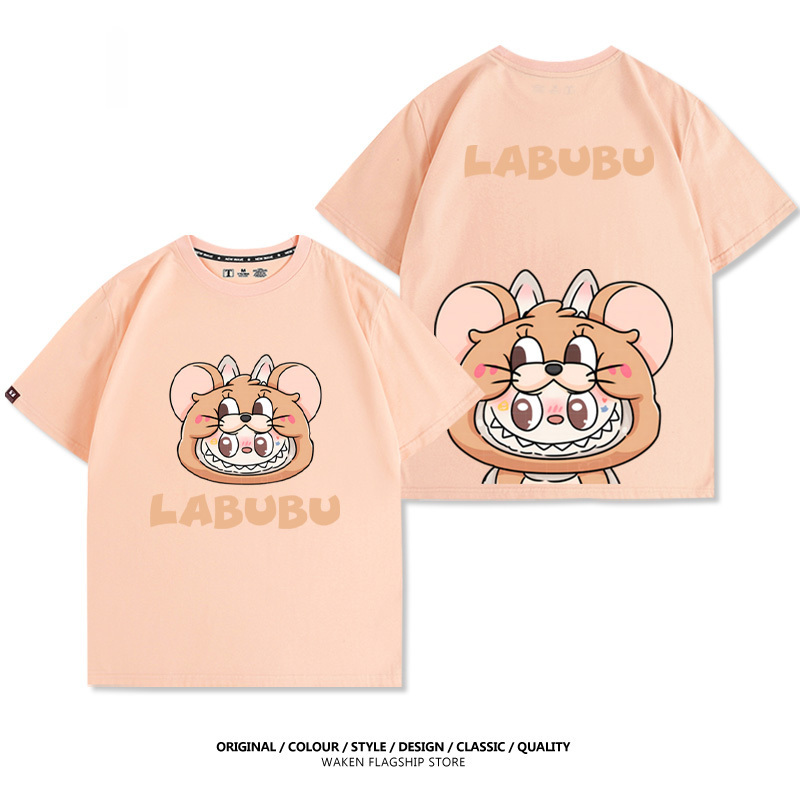 LabubuX湯姆貓與傑利鼠 印花T恤-GOODTOYSTUDIO