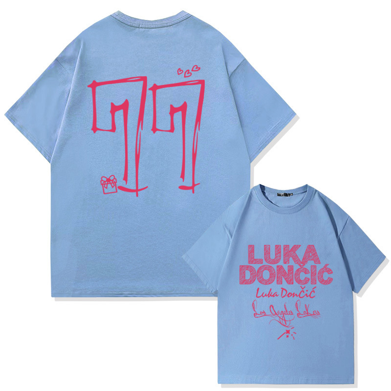 湖人隊東契奇77號 2025親子情侶男女同款 印花短袖T恤-GOODTOYSTUDIO