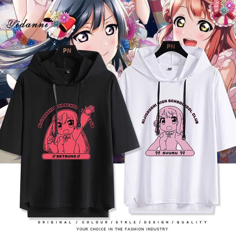 LoveLive 虹咲 虹四格動畫  連帽短袖T恤-GOODTOYSTUDIO