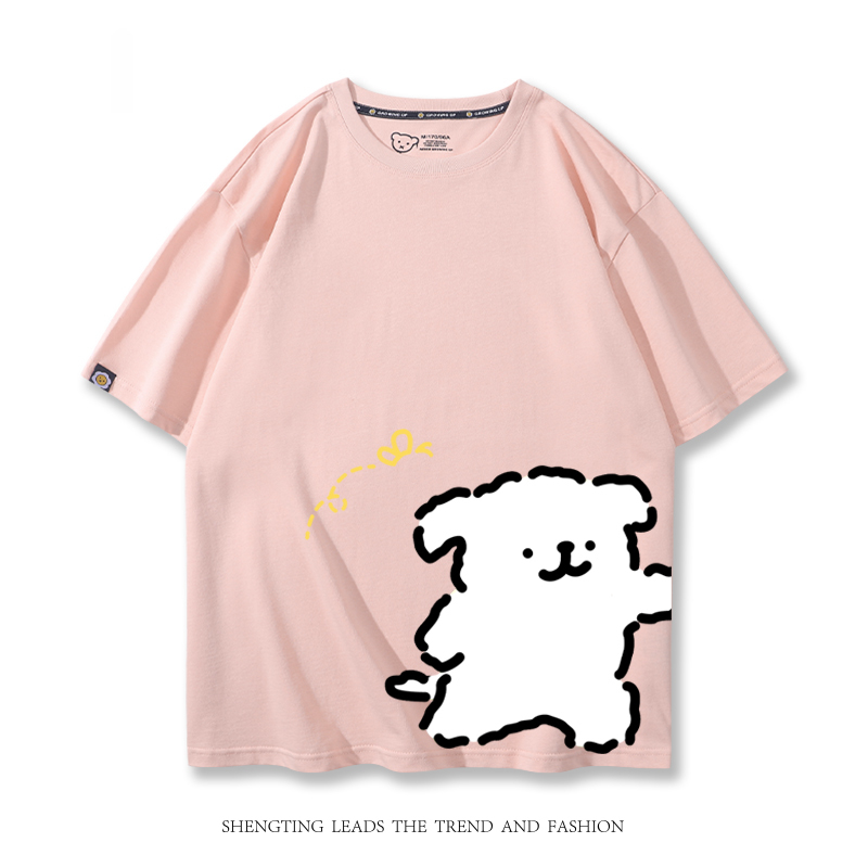 線條小狗 2024親子情侶男女同款 T恤