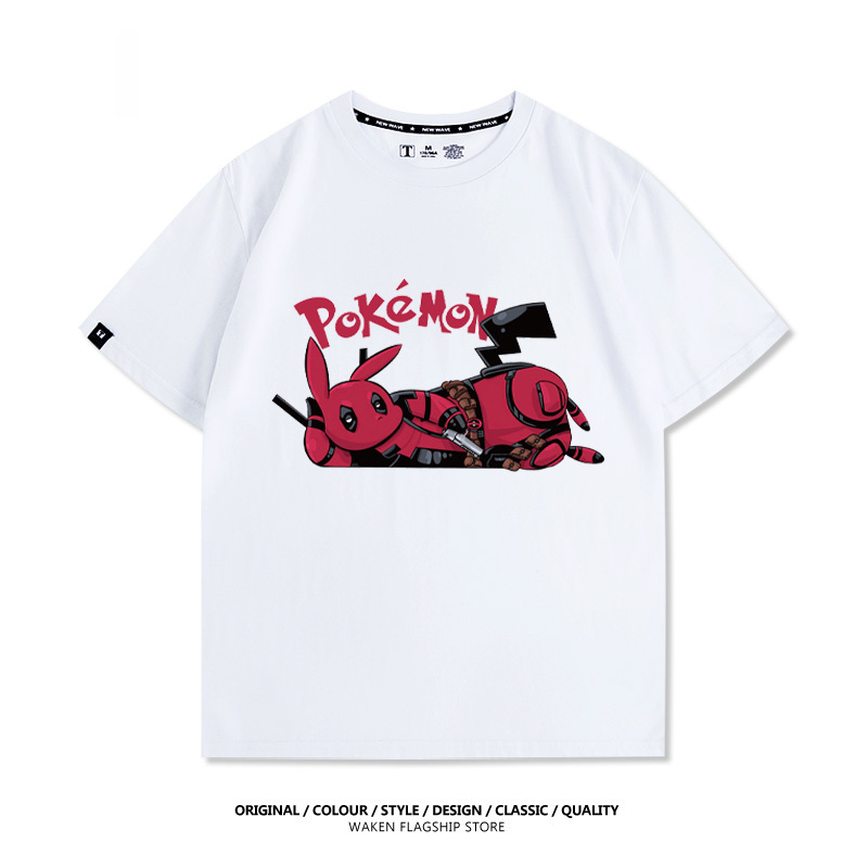 皮卡丘死侍X寶可夢 印花T恤-GOODTOYSTUDIO