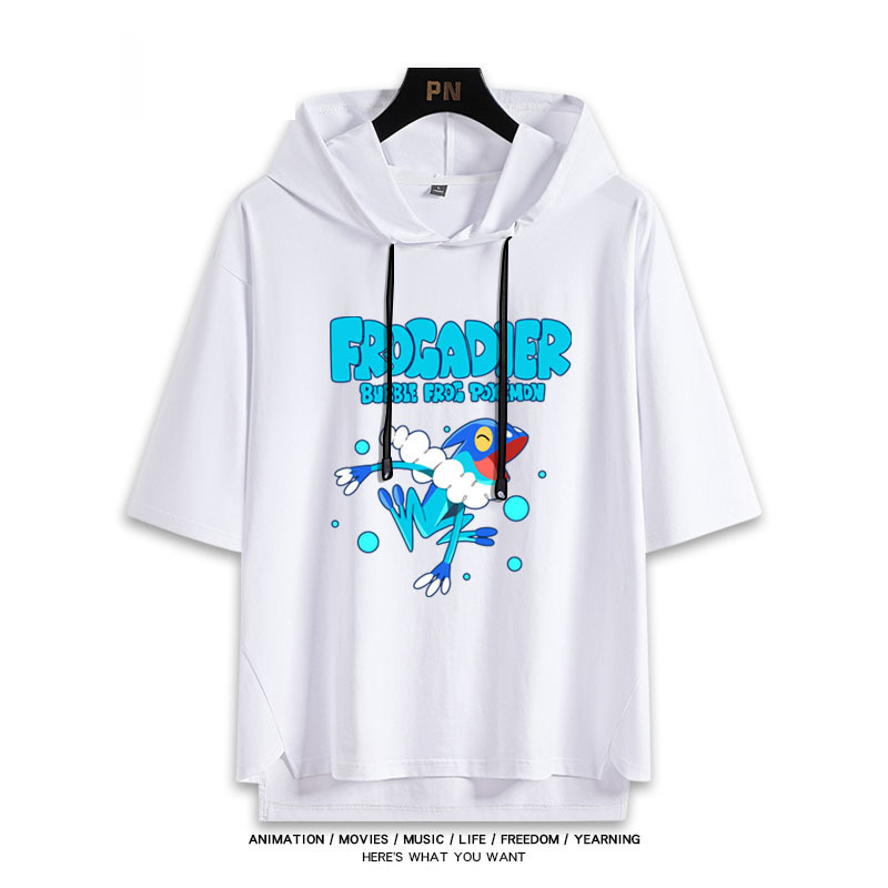 精靈寶可夢 甲賀忍蛙 連帽短袖T恤-GOODTOYSTUDIO