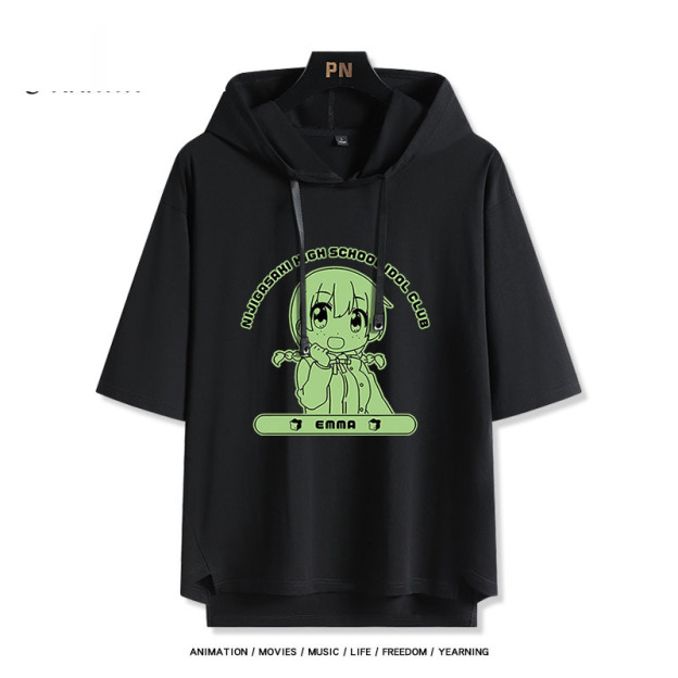 LoveLive 虹咲 虹四格動畫  連帽短袖T恤-GOODTOYSTUDIO