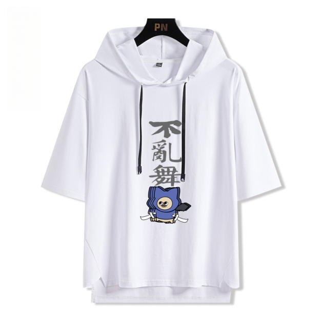 魔物獵人呆貓艾露貓搞怪  連帽短袖T恤