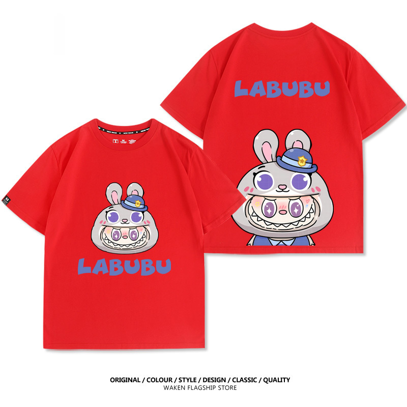 LabubuX瘋狂動物城 印花T恤-GOODTOYSTUDIO