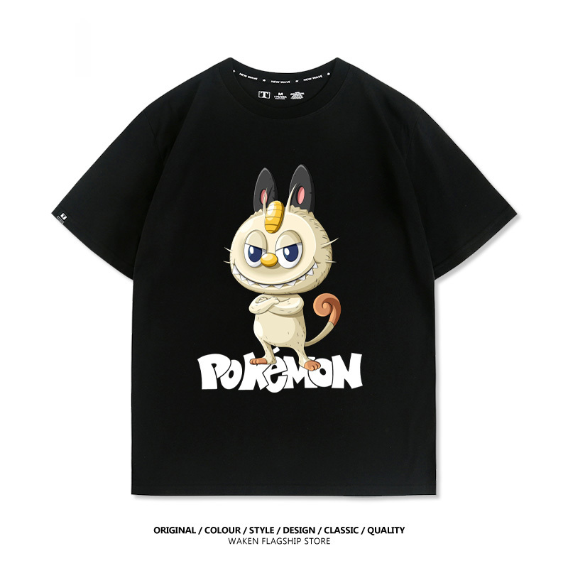 LabubuX寶可夢 印花T恤