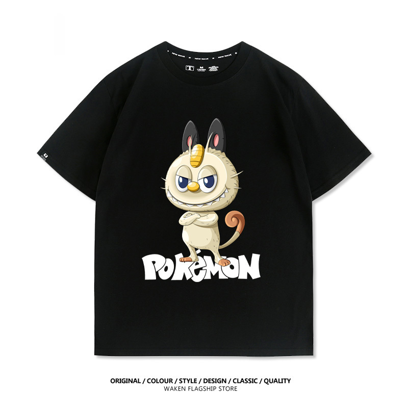 LabubuX寶可夢 印花T恤