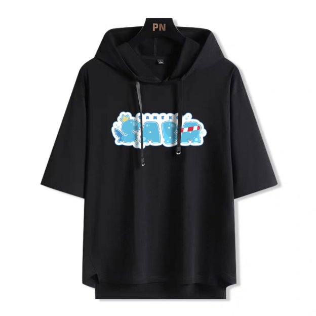 Hololive 虚拟主播Sameko Saba鲨鱼子 連帽短袖T恤