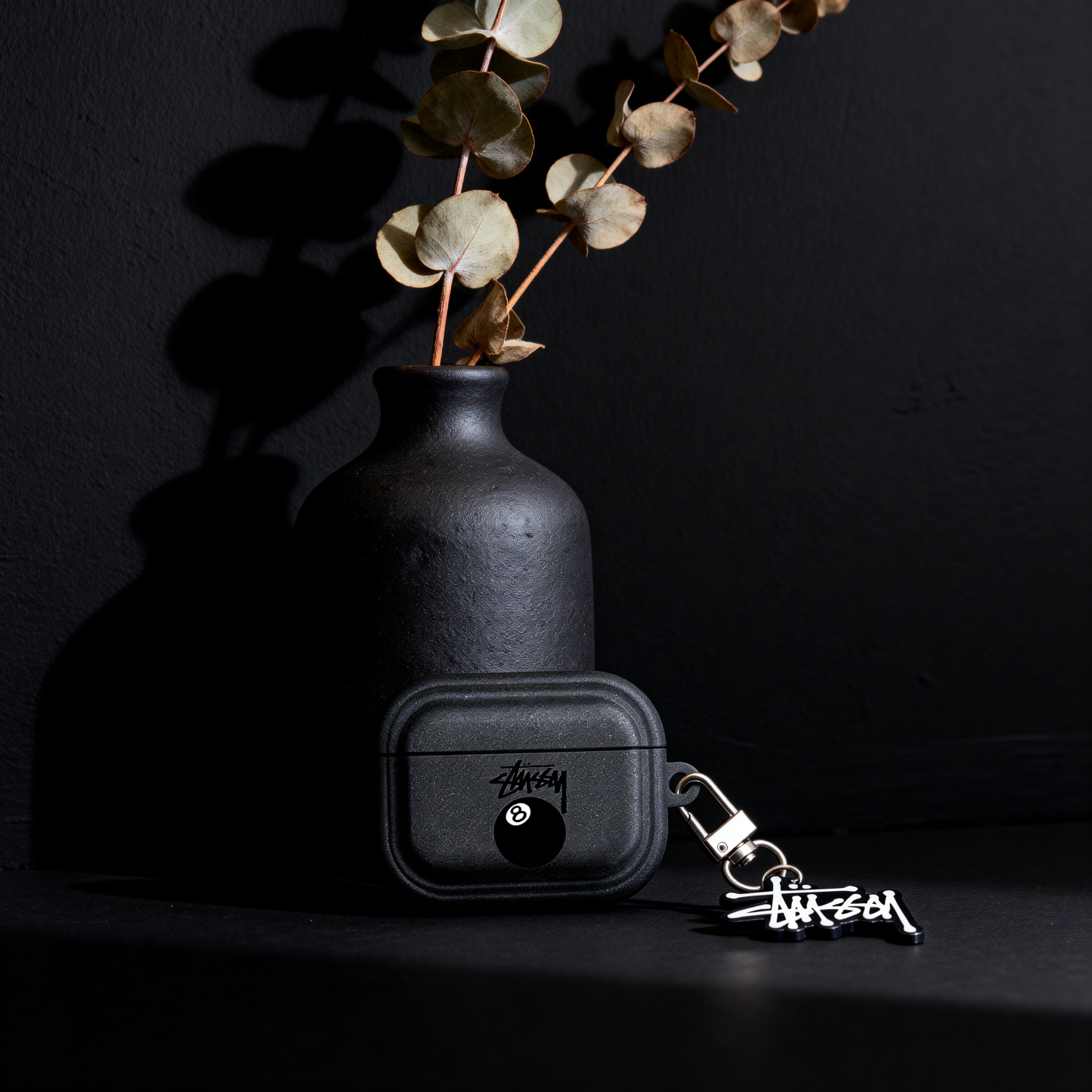 潮牌黑8桌球Airpods耳機保護殼 - 高級深灰小眾復古歐美風格