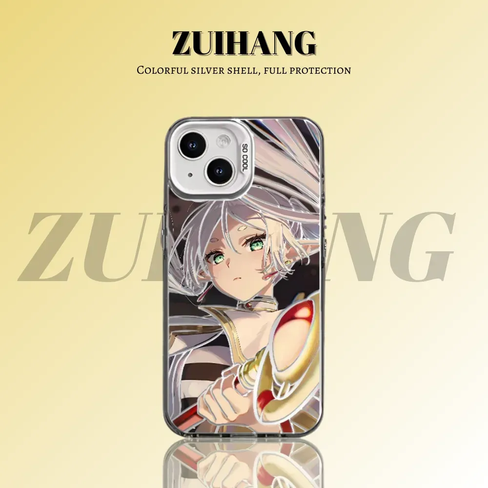 葬送的芙莉蓮 極光/彩銀 線條漸變防摔手機殼-GOODTOYSTUDIO