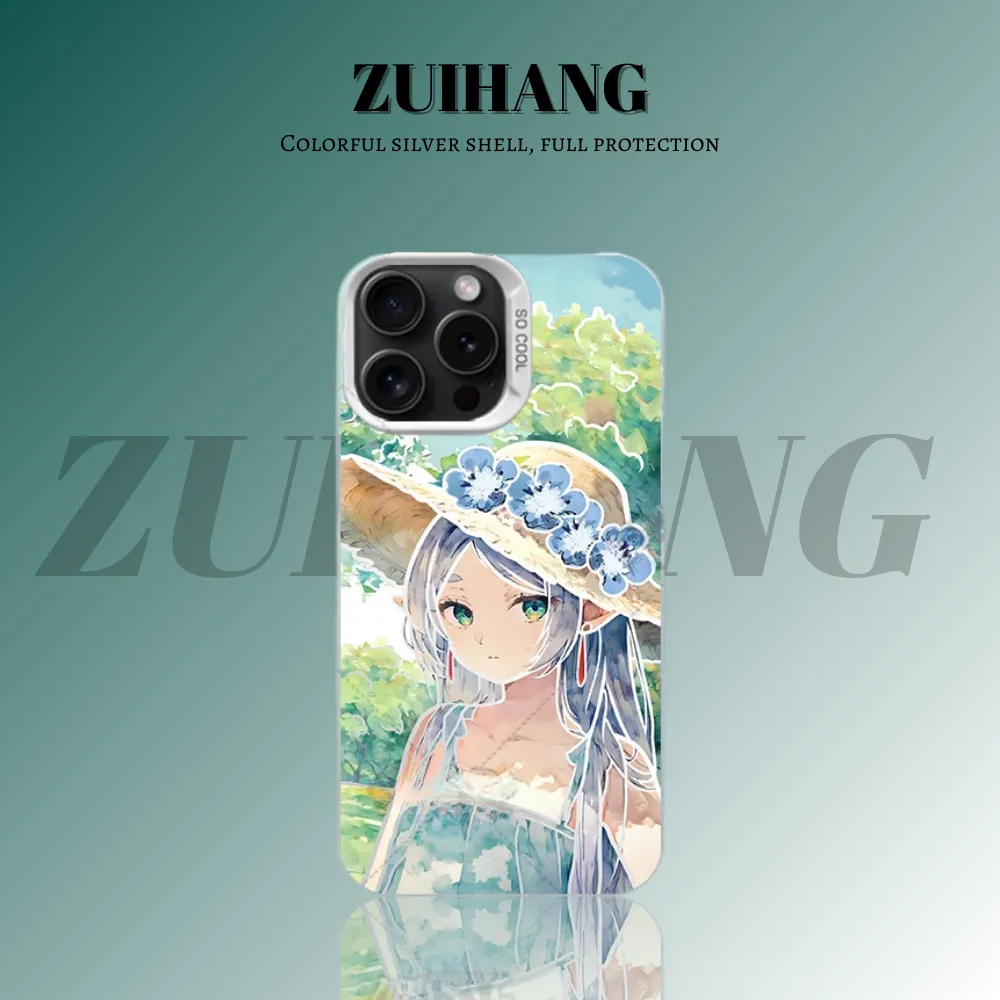 葬送的芙莉蓮 極光/彩銀 線條漸變防摔手機殼-GOODTOYSTUDIO