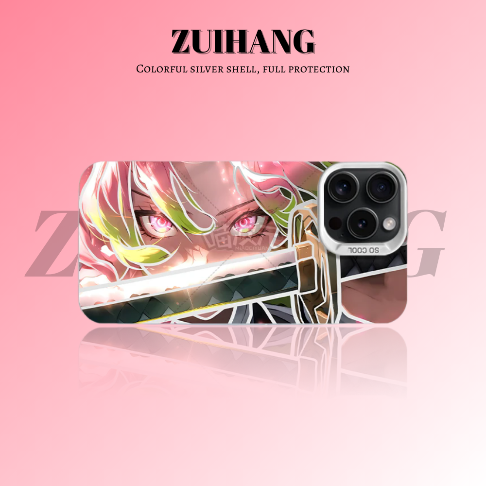 鬼滅之刃 極光/彩銀 線條漸變防摔手機殼-GOODTOYSTUDIO