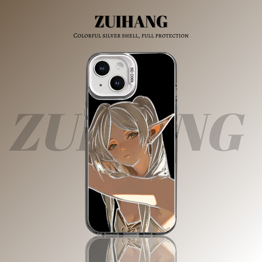 葬送的芙莉蓮 極光/彩銀 線條漸變防摔手機殼-GOODTOYSTUDIO