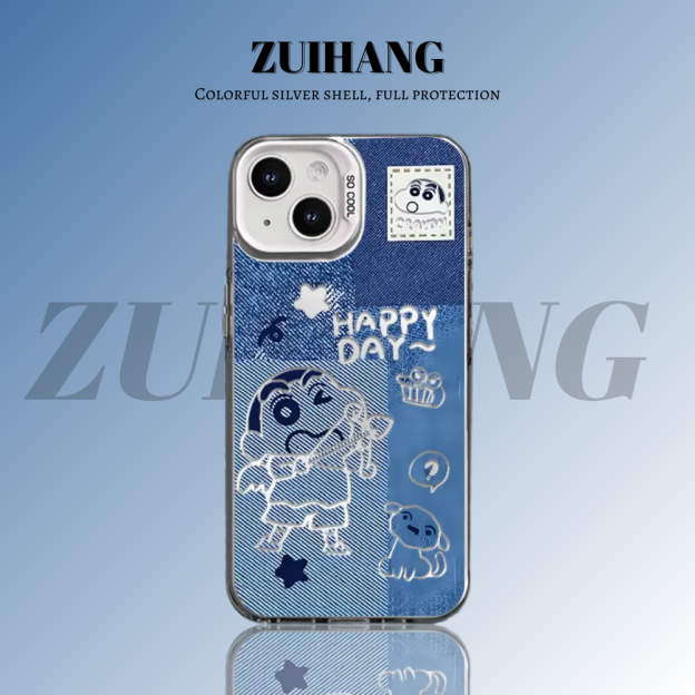 蠟筆小新彩銀防摔手機殼-CASEZONE