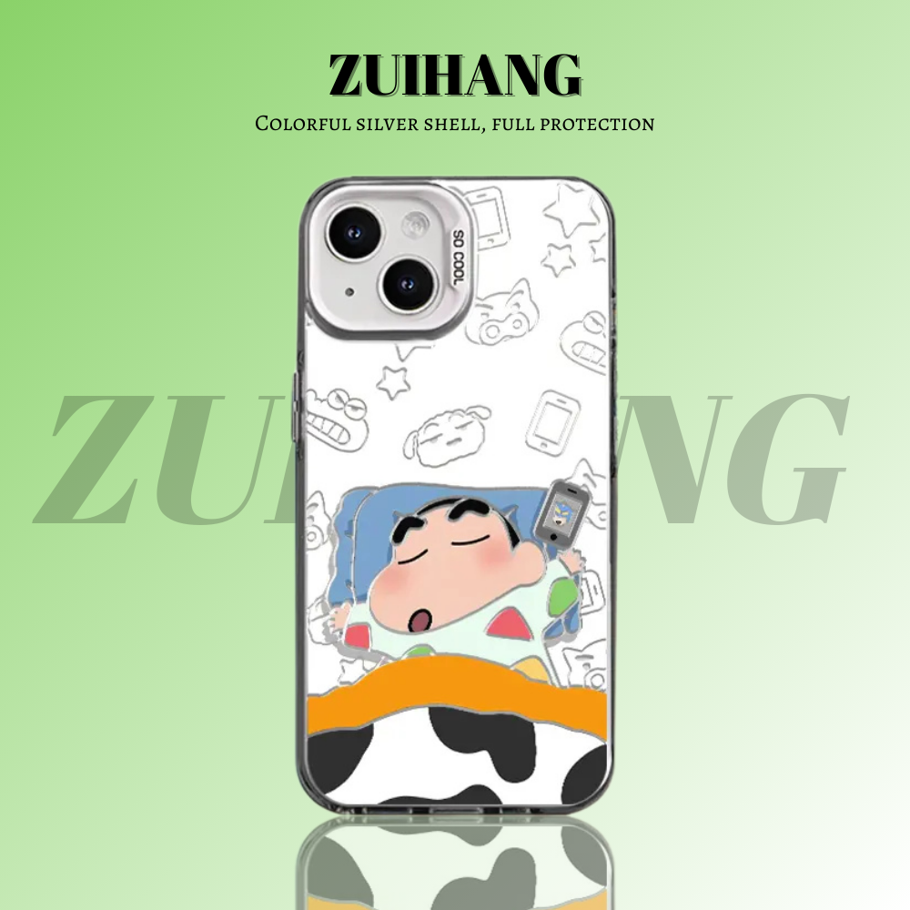 蠟筆小新彩銀防摔手機殼-CASEZONE