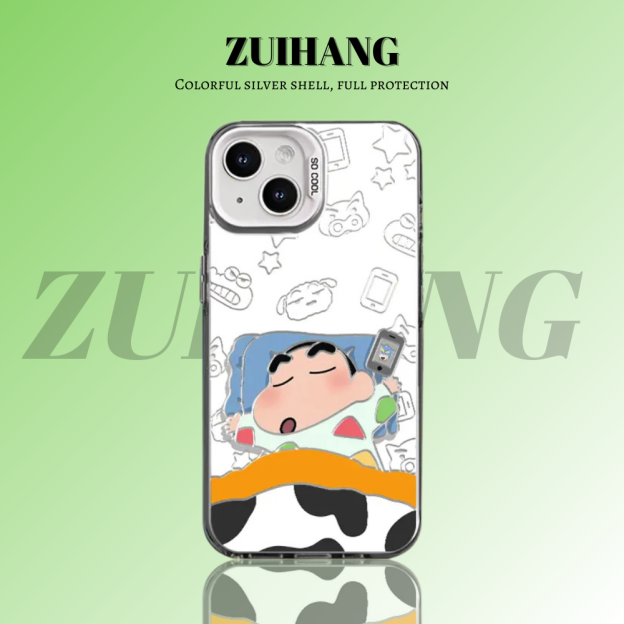 蠟筆小新彩銀防摔手機殼-CASEZONE