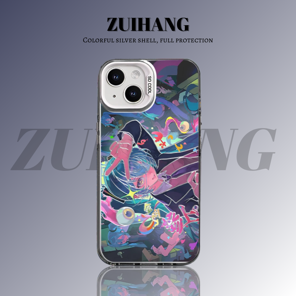 初音未來 極光/彩銀 線條漸變防摔手機殼-GOODTOYSTUDIO