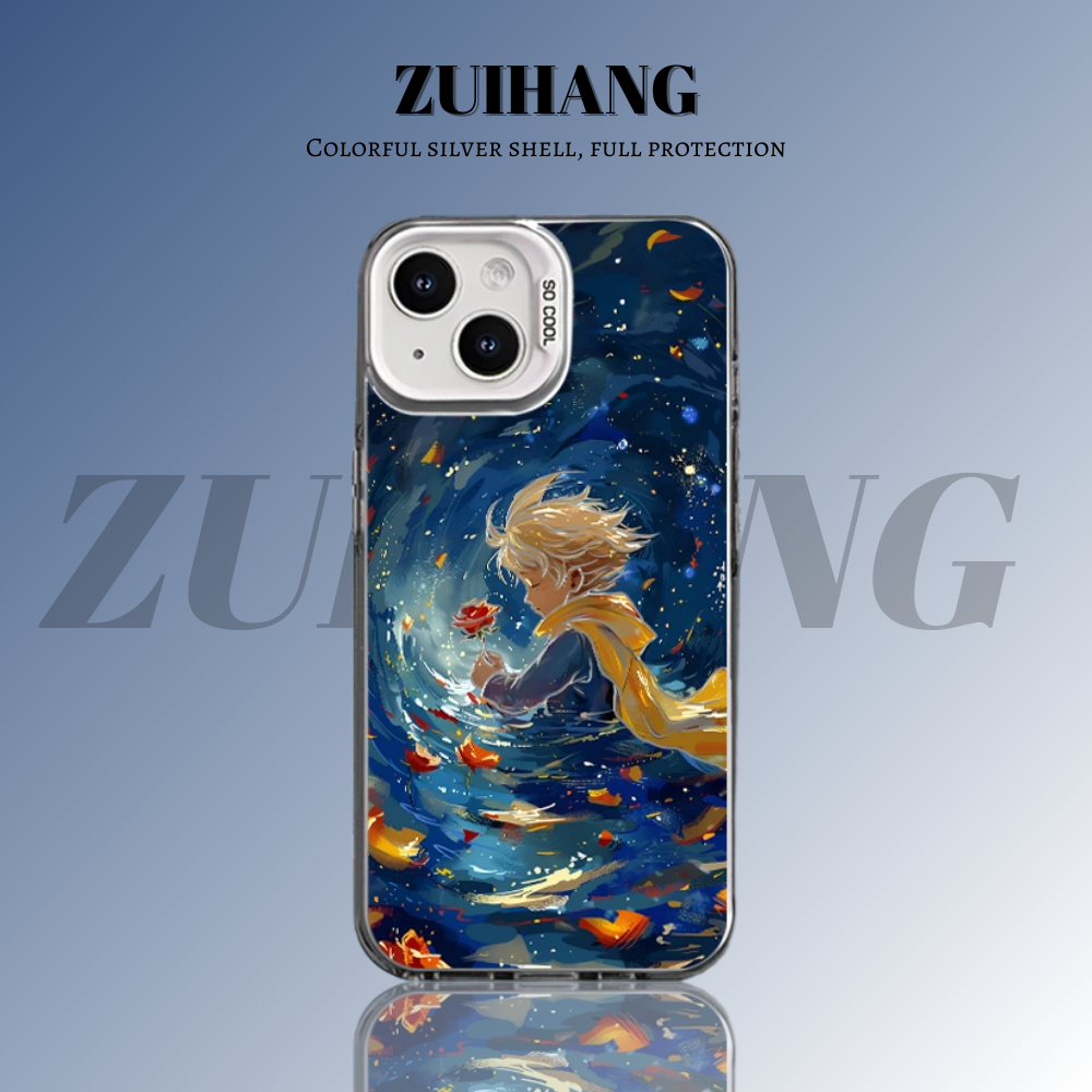 可愛卡通彩銀線條漸變防摔手機殼-GOODTOYSTUDIO