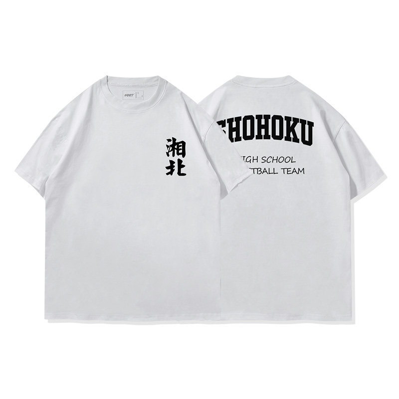 灌籃高手湘北全國大賽出征水洗做舊 2026親子情侶男女同款 印花水洗短袖