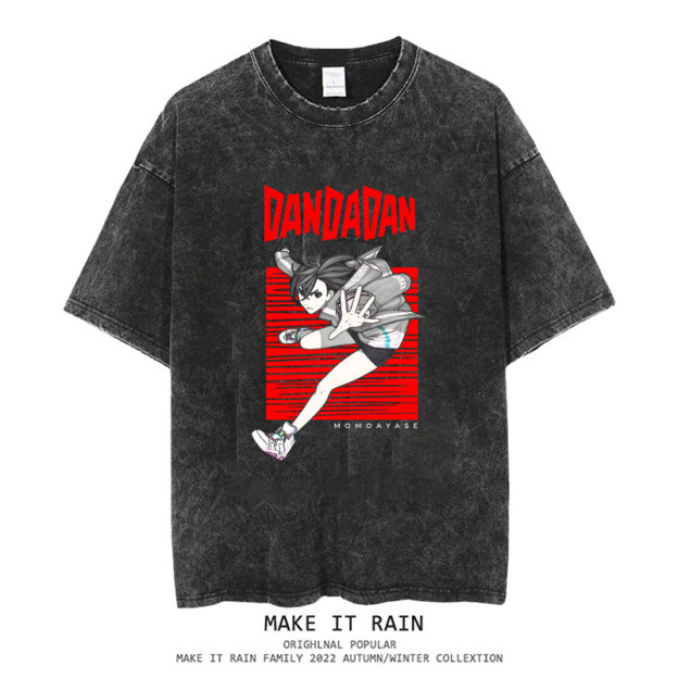 膽大黨水洗做舊 2026親子情侶男女同款 印花水洗短袖