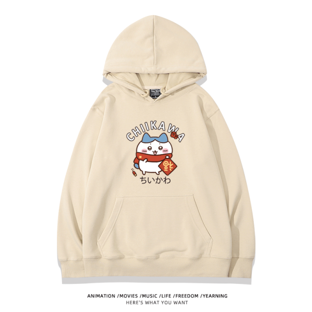 新年chiikawa 2026秋冬新款親子情侶裝 圓領長袖/連帽衛衣