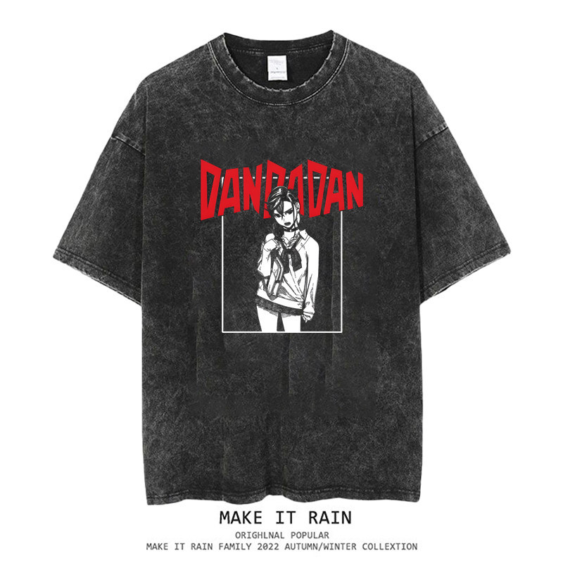 膽大黨水洗做舊 2026親子情侶男女同款 印花水洗短袖