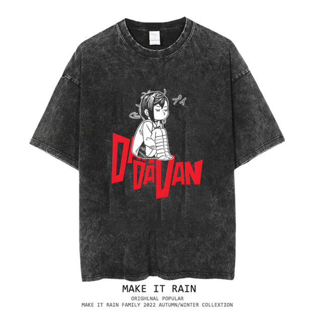 膽大黨水洗做舊 2026親子情侶男女同款 印花水洗短袖