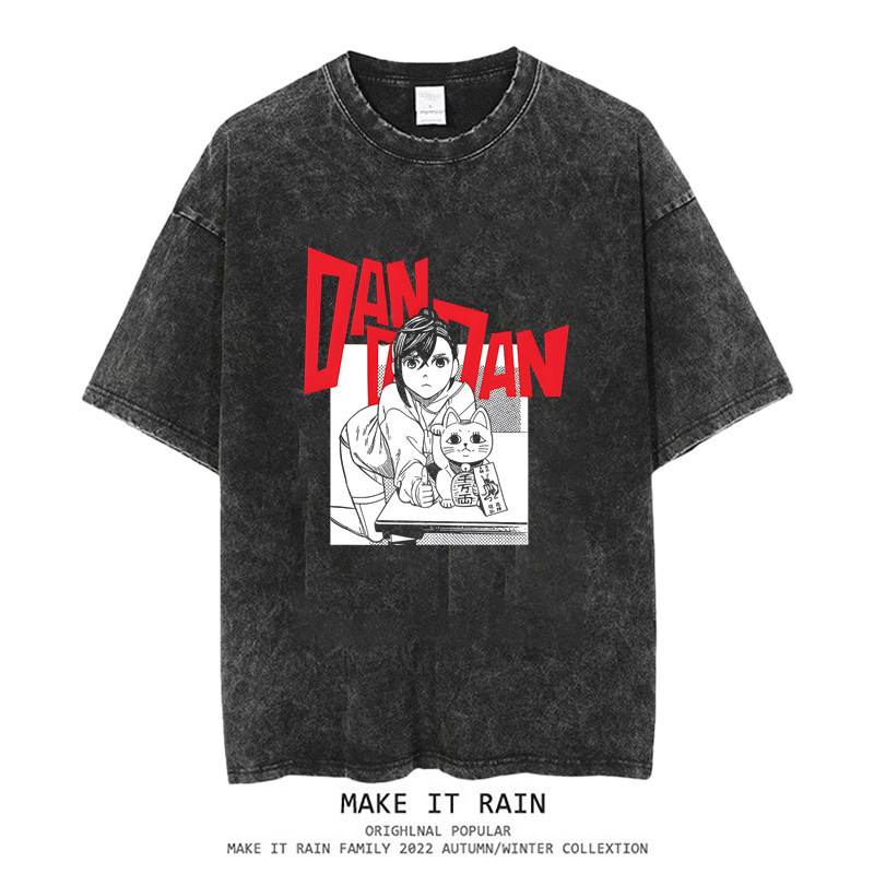 膽大黨水洗做舊 2026親子情侶男女同款 印花水洗短袖