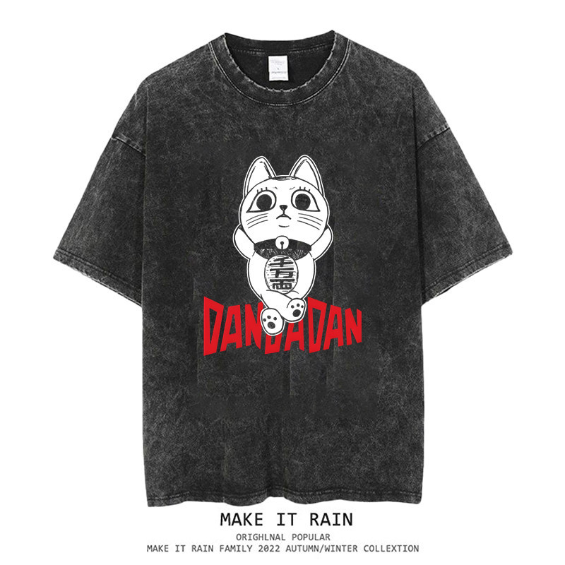 膽大黨水洗做舊 2026親子情侶男女同款 印花水洗短袖