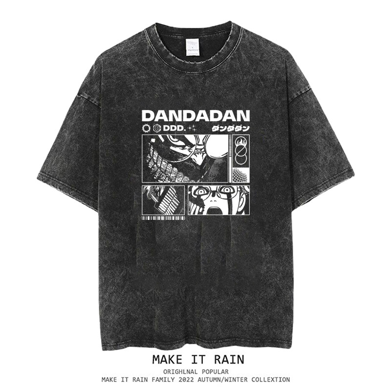 膽大黨水洗做舊 2026親子情侶男女同款 印花水洗短袖