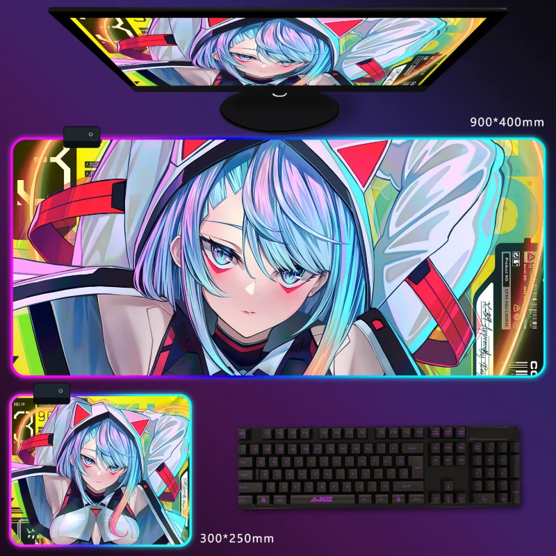 電馭叛客邊緣行者 RGB 電競滑鼠墊｜Cyberpunk 動漫電競桌墊