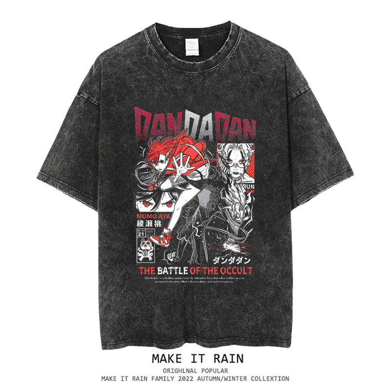 膽大黨水洗做舊 2026親子情侶男女同款 印花水洗短袖